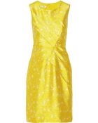 Oscar de la Renta Printed Silk And Cotton-Blend Dress - Lyst