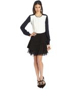 Oscar de la Renta Long-Sleeve Pleated Blouse - Lyst