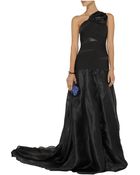 Hervé Léger One-Shoulder Bandage And Silk-Organza Gown - Lyst