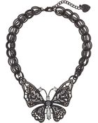 Betsey Johnson Blackout Butterfly Pendant Necklace - Lyst