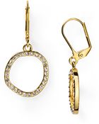 T Tahari Pave Circle Drop Earrings - Lyst