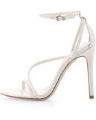 B Brian Atwood Labrea Corded Snakeskin Sandal White - Lyst