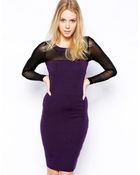 Sugarhill Lara Bodycon Dress With Contrast Sleeves - Lyst
