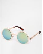 Asos Metal Round Sunglasses - Lyst