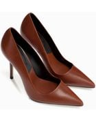 Zara Leather Court Shoe - Lyst