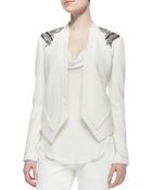 Haute Hippie Raw-Edge Beaded Open Blazer - Lyst