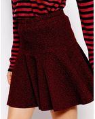 Ganni Skater Skirt In Textured Tweed - Lyst