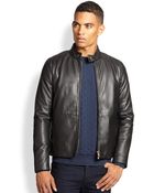 Armani Leather Jacket - Lyst