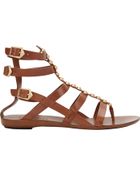 Sartore Studded Flat Gladiator Sandals - Lyst