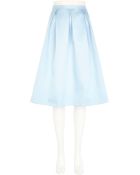 River Island Light Blue Satin Box Pleat Midi Skirt - Lyst