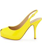 Giuseppe Zanotti Patent Leather Slingback Sandal - Lyst