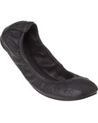 Tory Burch Eddie Ballet Flat Black Leather - Lyst