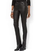 Lauren by Ralph Lauren Stretch Leather Pant - Lyst