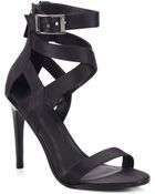 Tibi Vanya Satin Ankle-Strap Sandals - Lyst