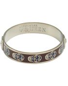 Alexander McQueen Bordeaux And Navy Enamel Skull Bangle - Lyst