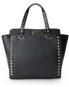 Kensie Black Studded Tote - Lyst