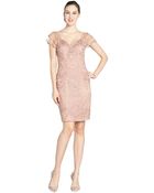 Sue Wong Sandalwood Short Sleeve Embellished Dress - Lyst