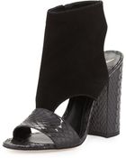 B Brian Atwood Biella Suede And Snake Sandal - Lyst