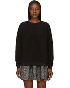 MSGM Black Cotton Fleece Reversed Sweatshirt - Lyst