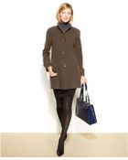Jones New York Wool-Blend Funnel-Neck Walker Coat - Lyst