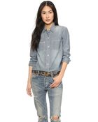 Madewell The New Wash Chambray Shirt Medium Wash - Lyst