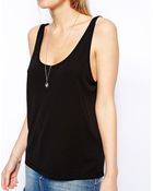 Asos Tank with Scoop Back in Crepe - Lyst