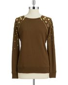 MICHAEL Michael Kors Grommet Accented Sweatshirt - Lyst