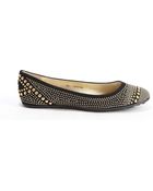 Jimmy Choo Black Suede Brass Studded 'Welda' Flats - Lyst