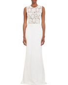 Sophia Kah Lace & Piqué Fishtail Gown - Lyst