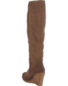 Barneys New York Wedge-Sole Knee Boots - Lyst