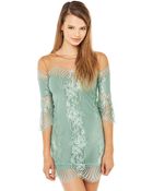 For Love & Lemons Belle Lace Mini Dress - Lyst