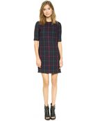 Elizabeth And James Plaid Clairemont Dress Wine - Lyst