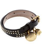 Alexander McQueen Double-Stud Skull Double-Wrap Bracelet - Lyst