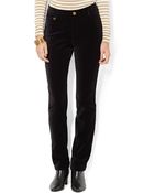 Lauren by Ralph Lauren Stretch Velvet Skinny Pant - Lyst