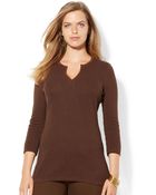 Lauren by Ralph Lauren Plus Size Fauxsuedetrim Tunic - Lyst
