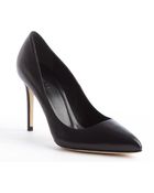 Gucci Black Leather Pointed Toe Pumps - Lyst