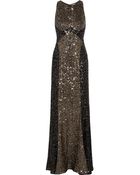 Badgley Mischka Cutout Sequined Tulle Gown - Lyst