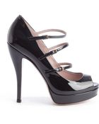 Gucci Black Patent Leather Multi-Strapped Platform Pumps - Lyst