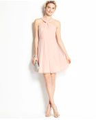 Ann Taylor Silk Georgette Keyhole Halter Dress - Lyst