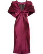 Zac Posen Capeeffect Duchess Satin Dress - Lyst