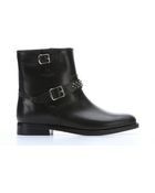 Saint Laurent Black Leather Studded Ankle Boots - Lyst