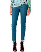 Emilio Pucci Leather Zip Skinny Pants - Lyst