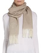 Versace Herringbone Wool Fringe Scarf - Lyst