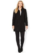 Lauren by Ralph Lauren Plus Wool Blend Mockneck Coat - Lyst