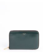Celine Green Blue Smooth Leather Small Zip Around Wallet - Lyst