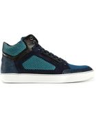 Lanvin Panelled Hi-Top Sneakers - Lyst