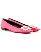 Roger Vivier Belle Vivier Leather Ballerinas - Lyst