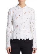 Valentino Belted Embroidered Cutout Jacket - Lyst