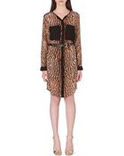 MICHAEL Michael Kors Leopard Print Chiffon Dress - Lyst