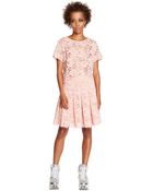 DKNY Pleated Lace Mini Skirt - Lyst